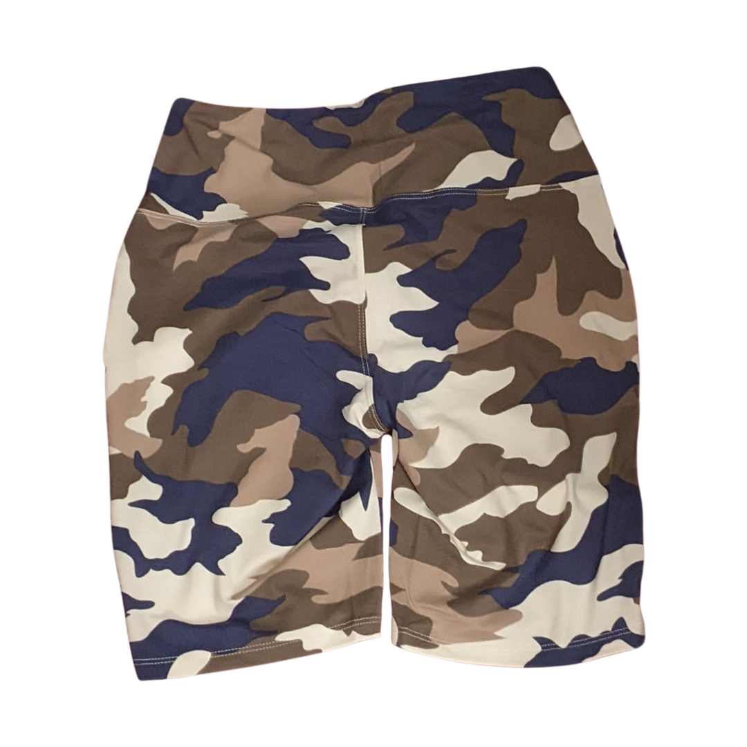 Camo Biker Shorts - Navy
